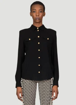 Shoulder Pad Silk Shirt