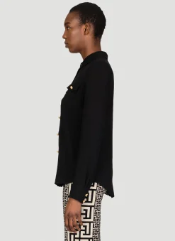 Shoulder Pad Silk Shirt