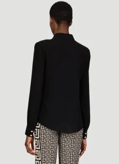 Shoulder Pad Silk Shirt