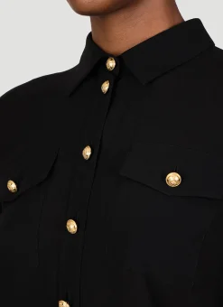 Shoulder Pad Silk Shirt