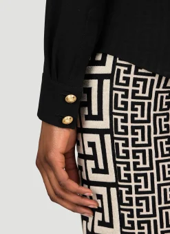 Shoulder Pad Silk Shirt