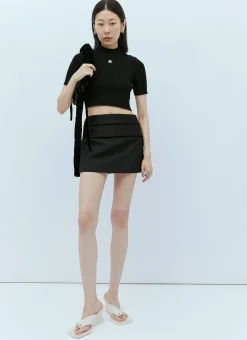 Shoulder Snaps Rib Knit Top