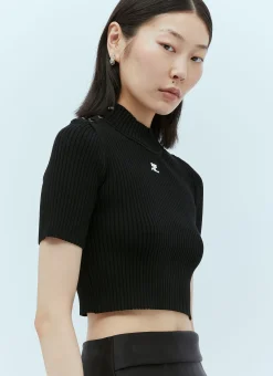 Shoulder Snaps Rib Knit Top