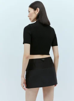 Shoulder Snaps Rib Knit Top