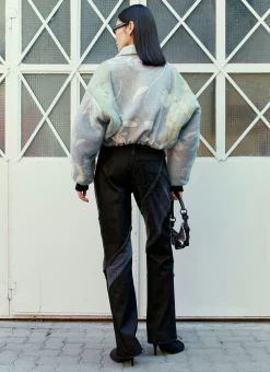Simone Flower Cropped Bomber Jacket