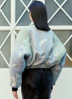 Simone Flower Cropped Bomber Jacket