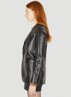 Single Breasted Leather Blazer