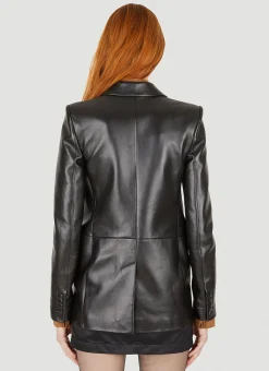 Single Breasted Leather Blazer