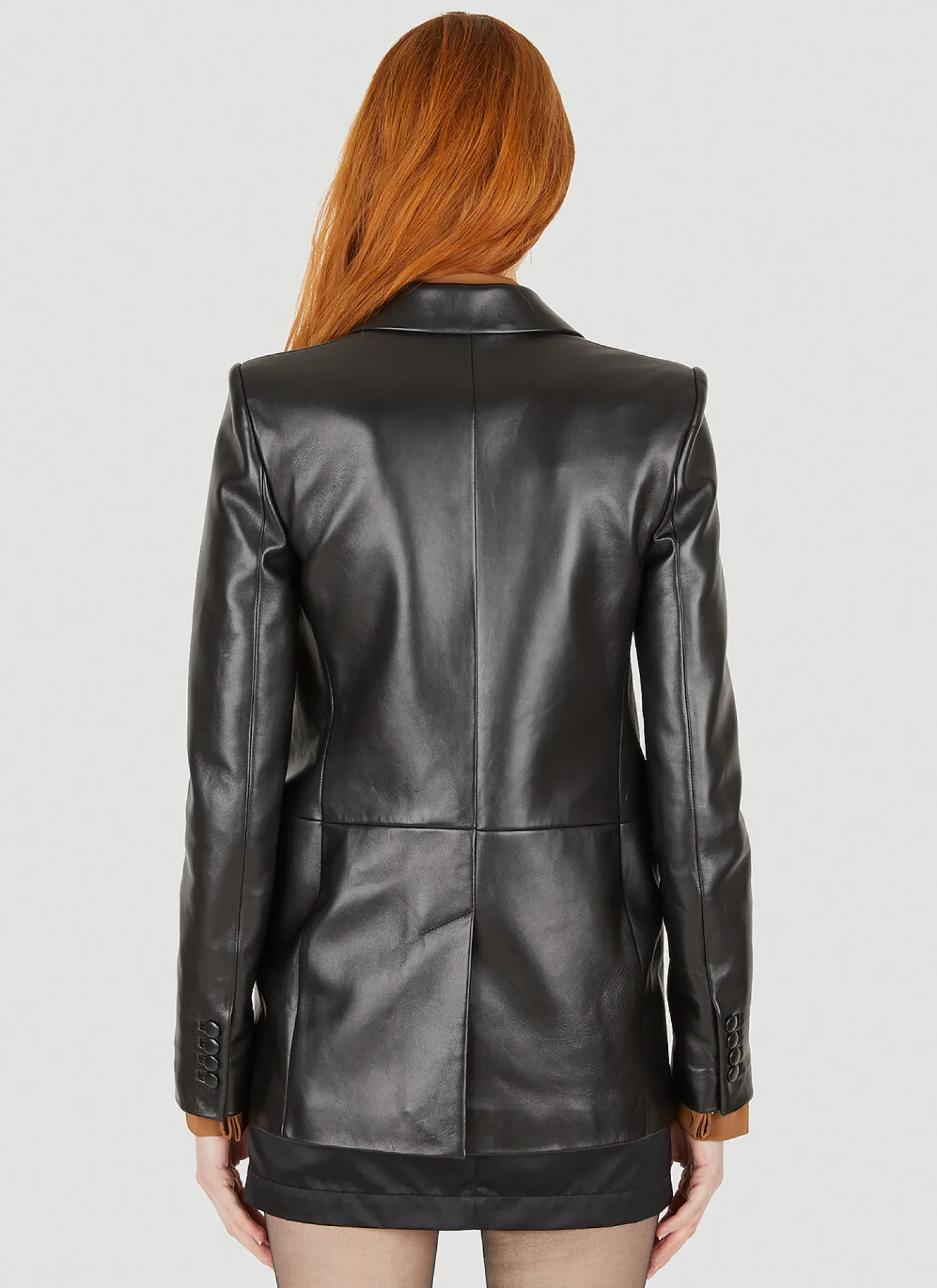 Single Breasted Leather Blazer