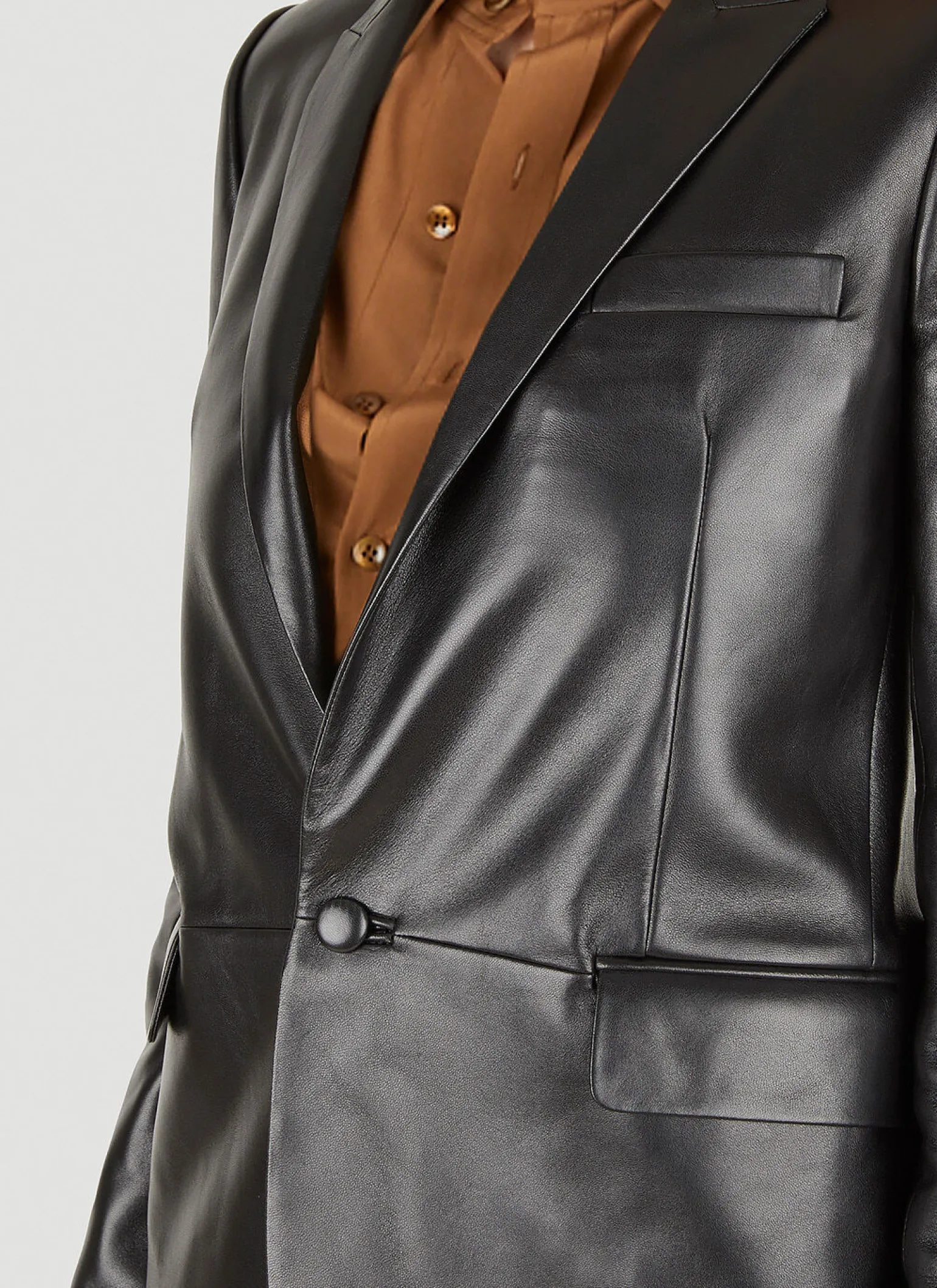 Single Breasted Leather Blazer