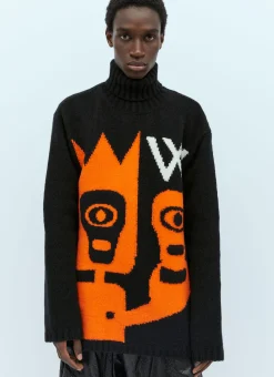 Skull Knit Oversized Sweater