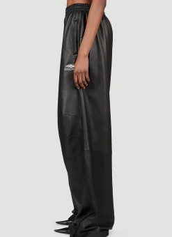 Sport Logo Leather Track Pants