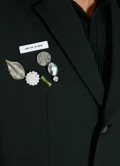Square Embellished Suit Blazer