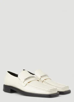 Square Toe Chain Loafers