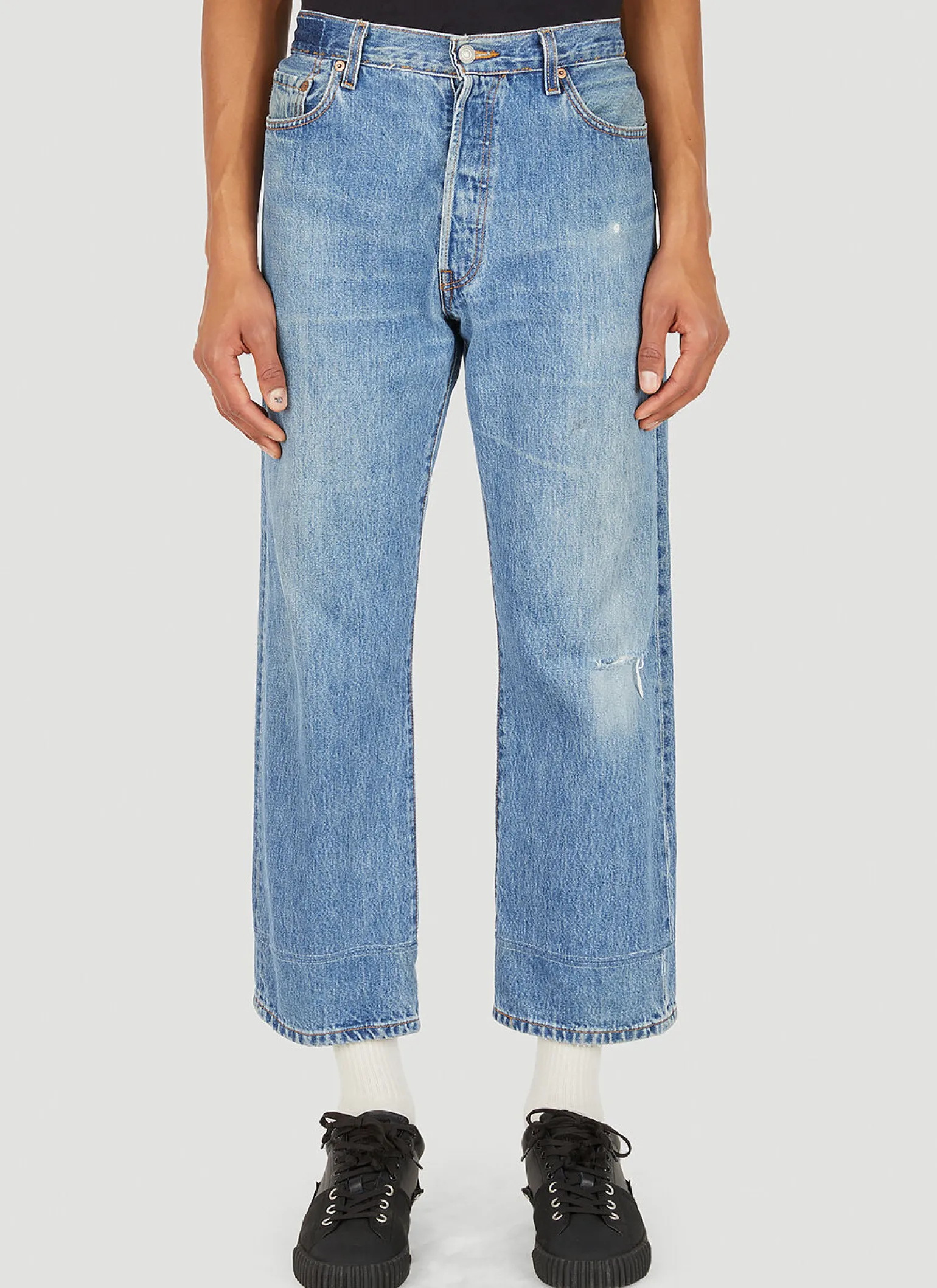 Stonewash Wide Leg Jeans