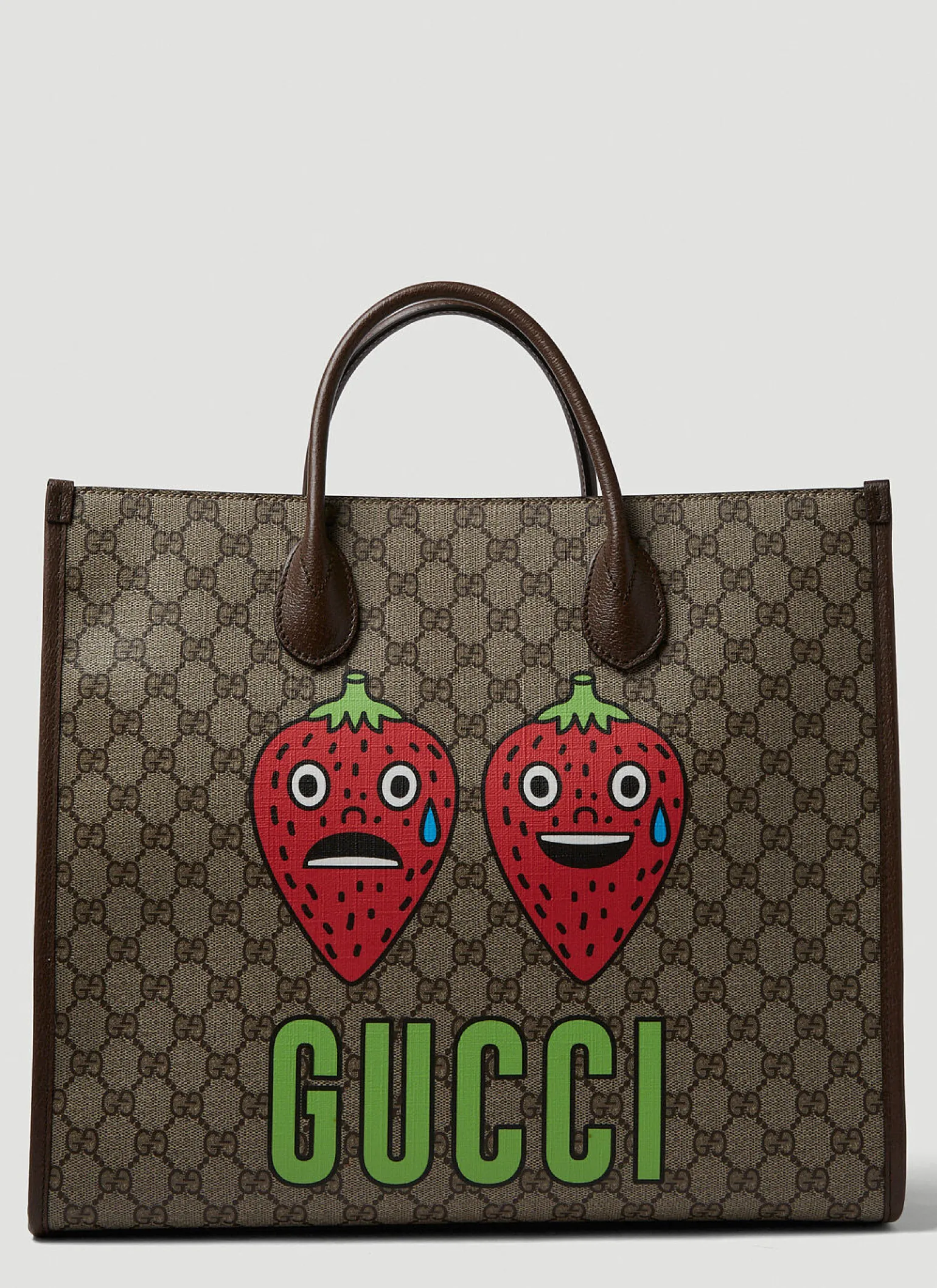 Strawberry Print Gg Tote Bag