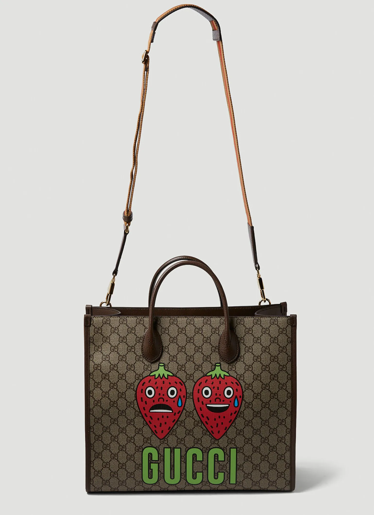 Strawberry Print Gg Tote Bag