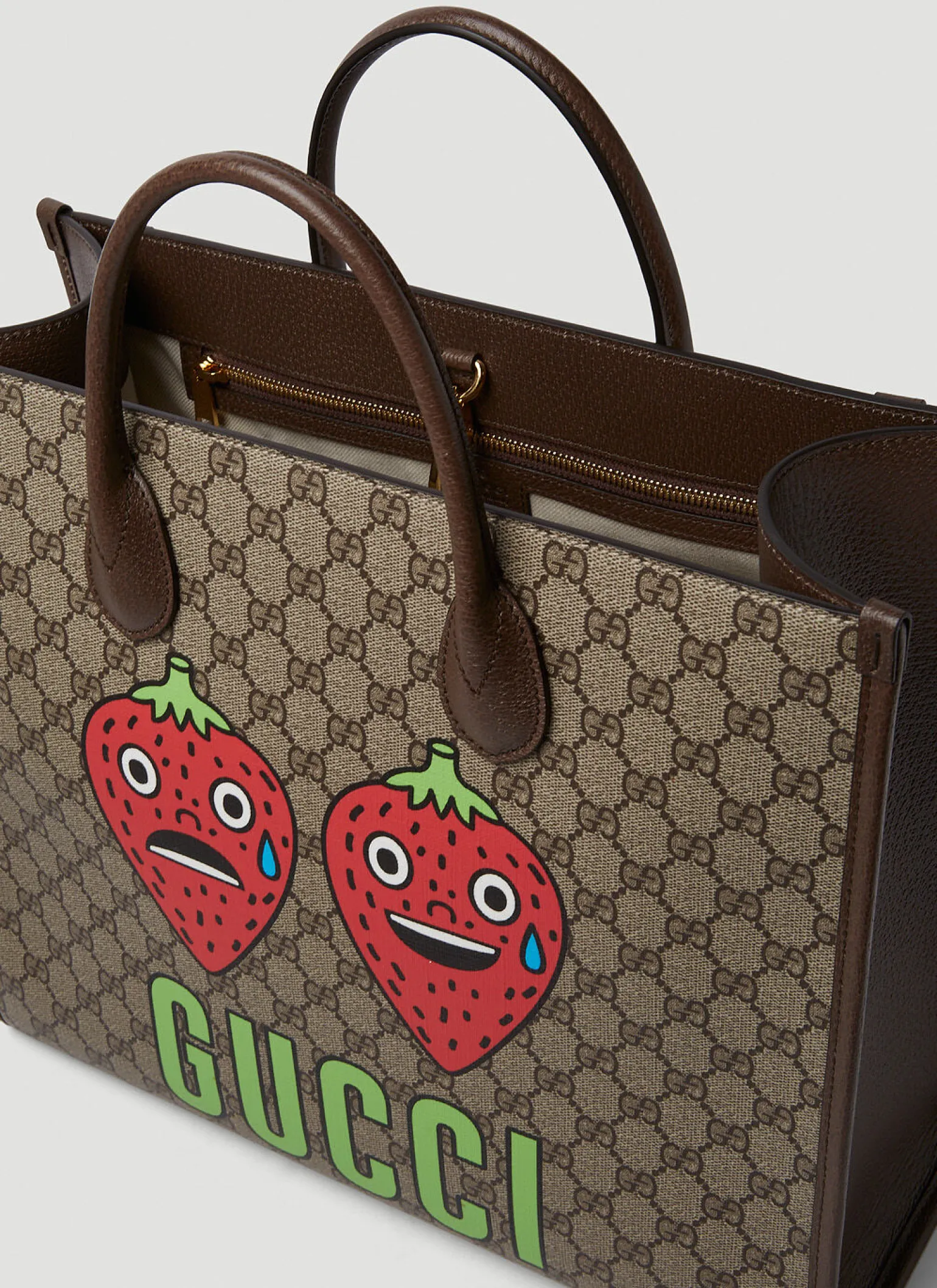 Strawberry Print Gg Tote Bag