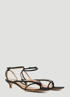 Stretch Strap Kitten Heel Sandals
