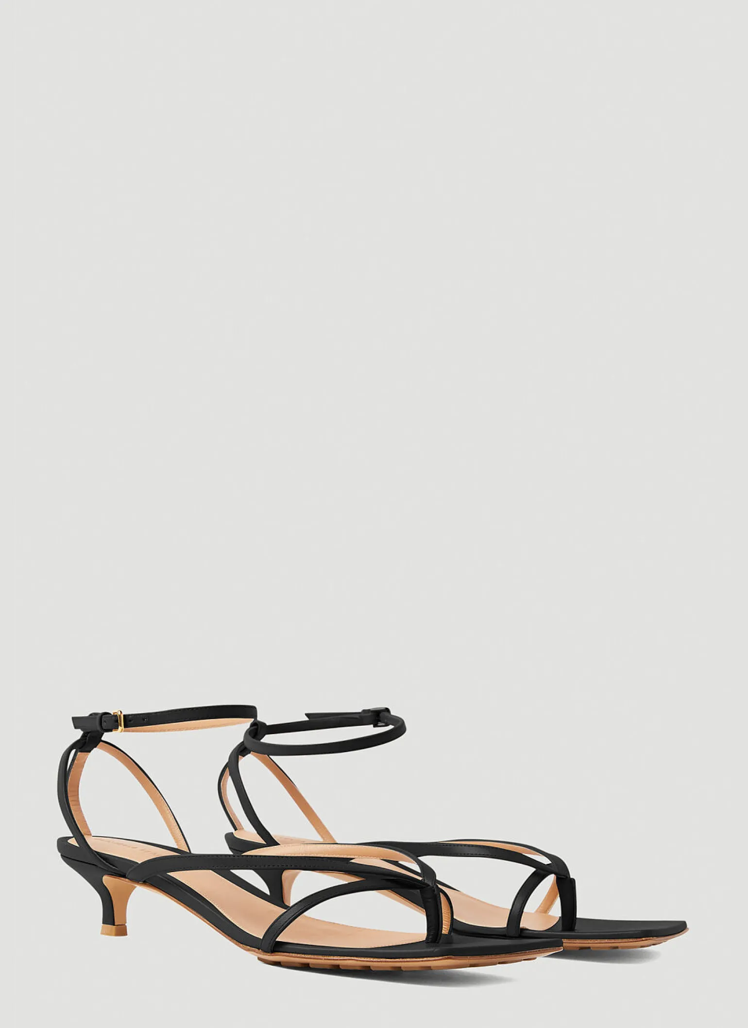 Stretch Strap Kitten Heel Sandals