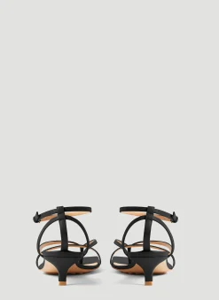 Stretch Strap Kitten Heel Sandals