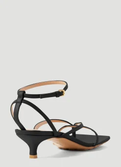 Stretch Strap Kitten Heel Sandals