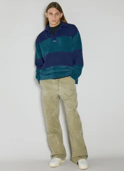 Stripe Knit Polo Sweater