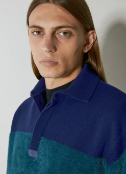 Stripe Knit Polo Sweater