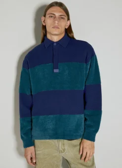 Stripe Knit Polo Sweater