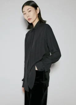 Stripe Logo Motif Shirt