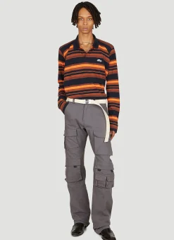 Striped Long Sleeve Polo Shirt