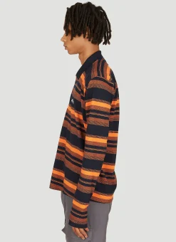 Striped Long Sleeve Polo Shirt