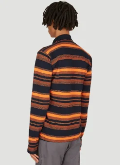 Striped Long Sleeve Polo Shirt