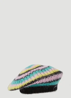 Striped Mohair Beret