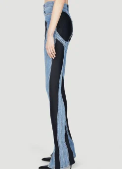 Structured Contrast Panel Jeans