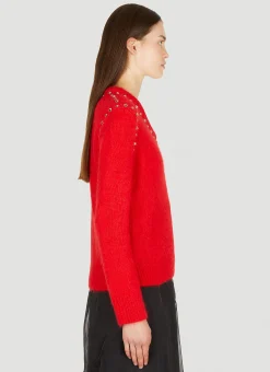 Stud Trim Sweater