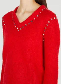 Stud Trim Sweater