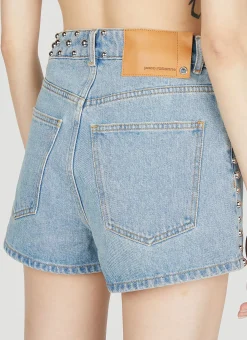 Studded Denim Shorts