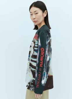 Swan Print Long Sleeve T-Shirt