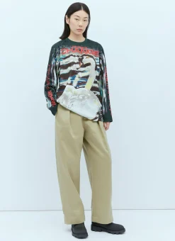 Swan Print Long Sleeve T-Shirt