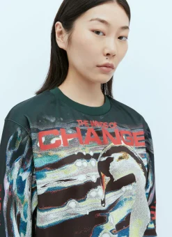 Swan Print Long Sleeve T-Shirt