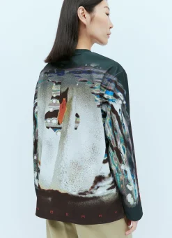Swan Print Long Sleeve T-Shirt