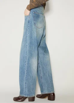Tapered Button Jeans