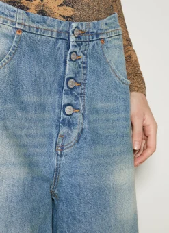 Tapered Button Jeans