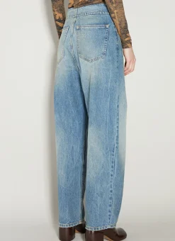 Tapered Button Jeans