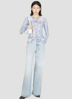 T-Clauzi-H2 Sheer Long Sleeve Top