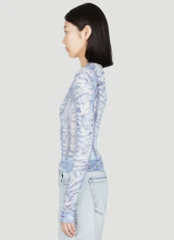 T-Clauzi-H2 Sheer Long Sleeve Top