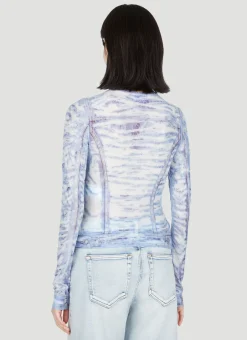 T-Clauzi-H2 Sheer Long Sleeve Top