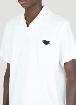 Terry-Cloth Logo Patch Polo Shirt