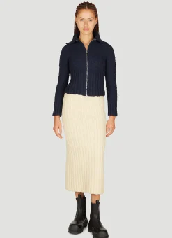 Textured Knit Zip-Up Cardigan